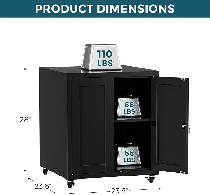 Large Printer Stand with Storage and Lock, 3D Heavy-Duty Printer Cabinet - Image 4