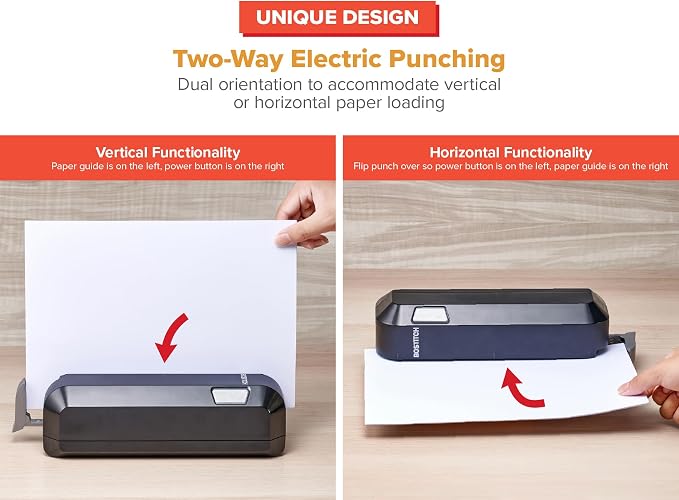 Bostitch Office Electric 3-Hole Punch, Dual Paper Loading, Heavy Duty, Jam-Free - Image 2