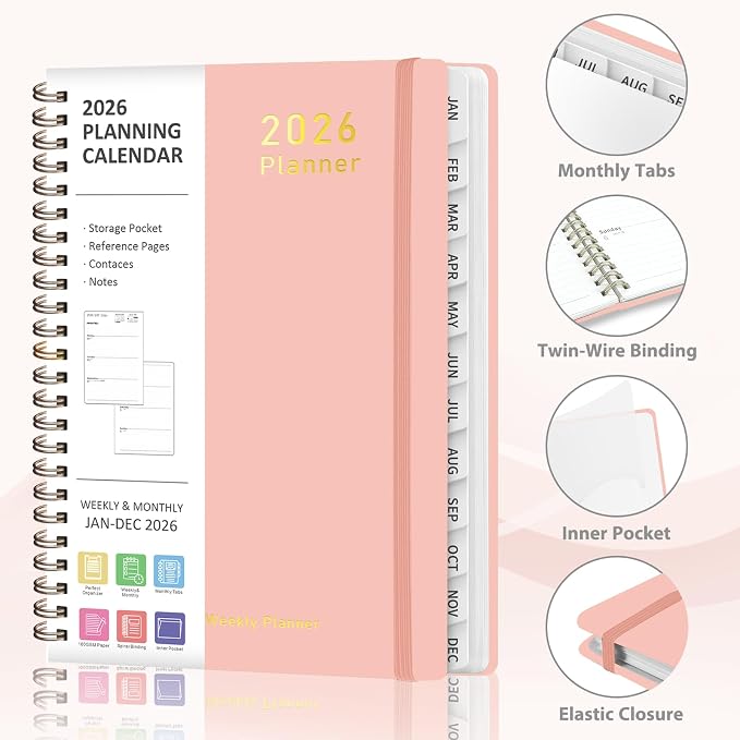 2026 Planner, Weekly and Monthly Calendar Academic Planner, Jan 2026 - Image 4