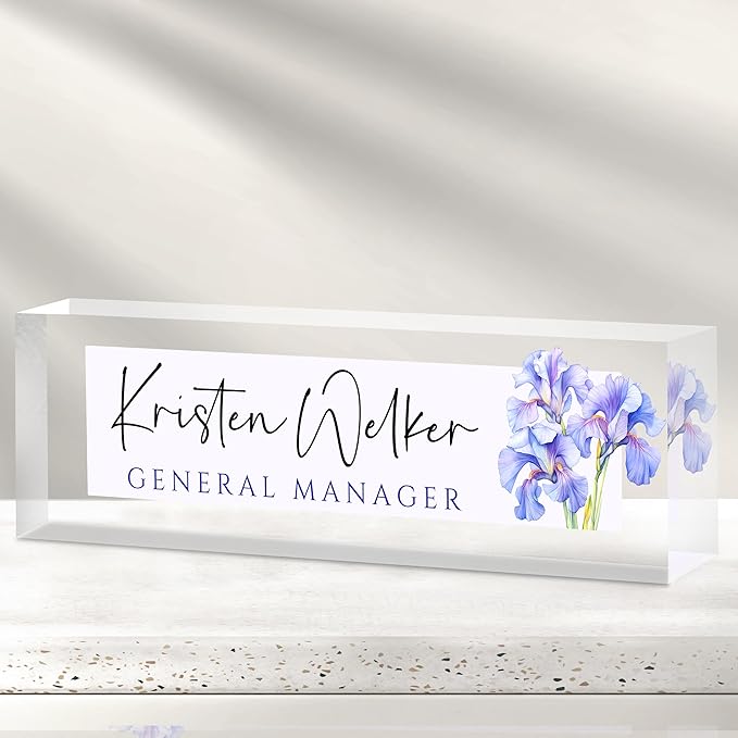 Desk Name Plate Personalized, Custom Name Plate by Gowelly