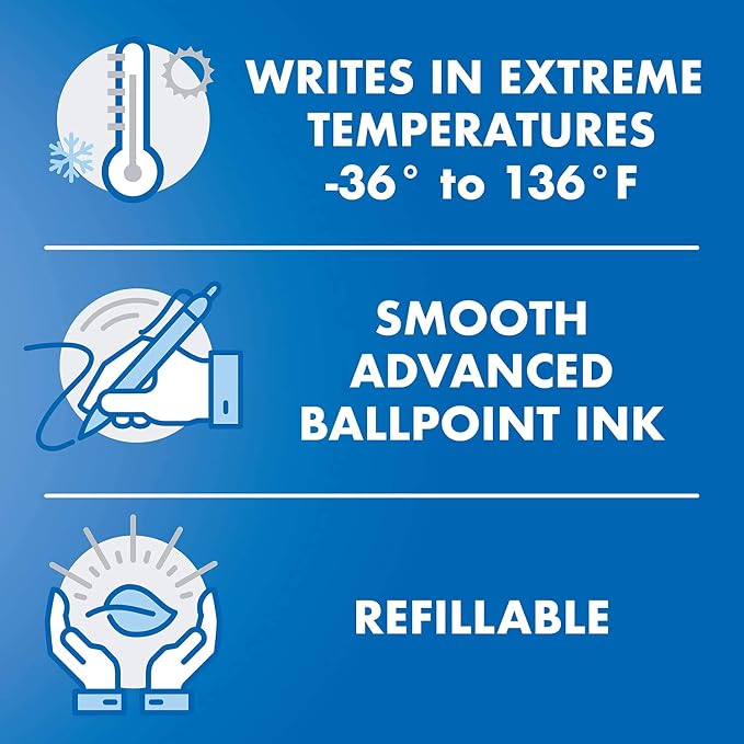 Pilot Acroball PureWhite Advanced Ink Refillable & Retractable Ball Point Pens - Image 5