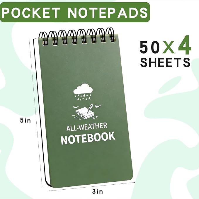Waterproof Notebook, 4 Pack Pocket Notepad, All Weather Police Pocket Notebook - Image 2