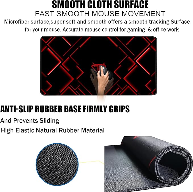 TEDNETGO Large Mouse Pad, Gaming Long Mouse Pad, Waterproof Extra Large Big - Image 3