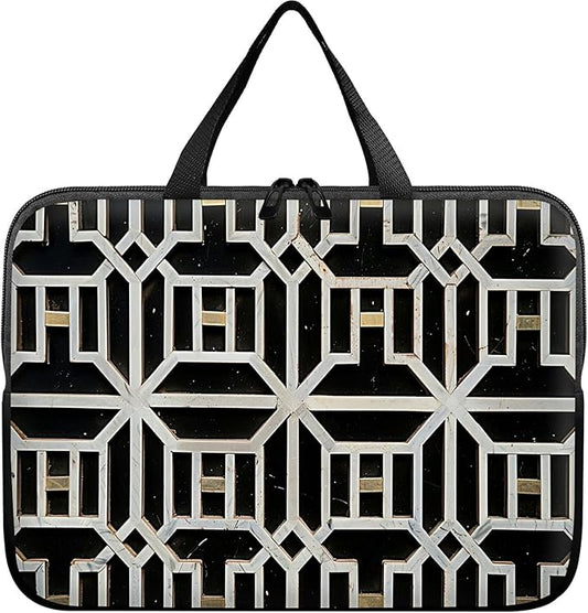 Laptop Sleeve Case Bag 15 inch, Vintage Geometrics Slim Carrying Case Durable Handbag Travel Laptop Bag for 15 inch MacBook Air M3/M2/15 Pro/Surface Laptop 7/6/5/4/3/ Dell XPS 15 Plus