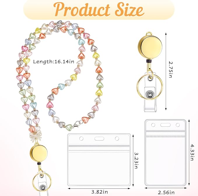Teacher Lanyard with ID Holder Cute Beaded Lanyards - Image 2