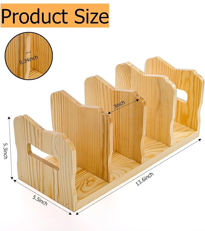 Lawei 2 Pack Wooden Mail Sorter, 4 Slot Desk File Organizer - Image 2