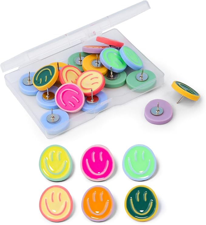Decorative Cute Push Pins for Bulletin Board, Thumb Tacks, Cork Board Desk Wall by krastmon