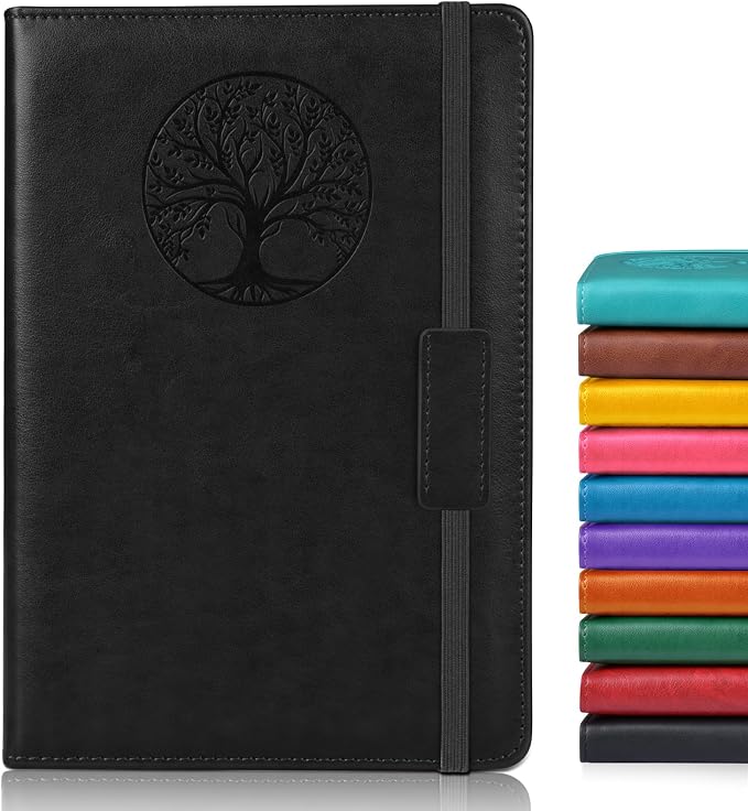 Biuwory A5 Leather Journal Notebook, 140 Lined Pages, Hardcover 5.7"×8.3" | by Biuwory