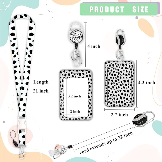 ID Badge Holder with Lanyard, Retractable ID Badge Card Holders Detachable Neck - Image 5