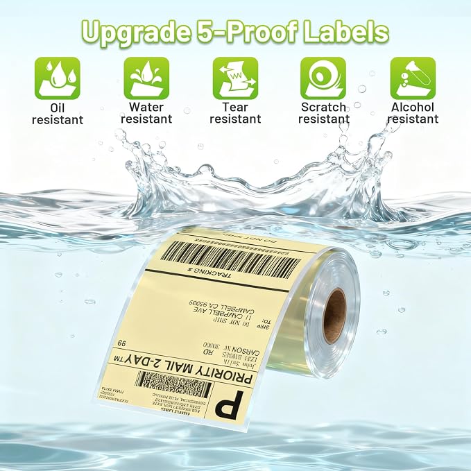 4x6 Thermal Labels, Shipping Address Label | Yellow Labels Compatible - Image 2