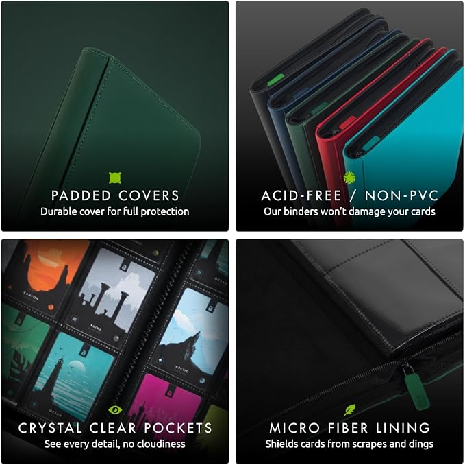 Vault X 12 Pocket Zip Binder, 480 Cards, Exo-Tec Material, 20 Side-Loading Pages - Image 6