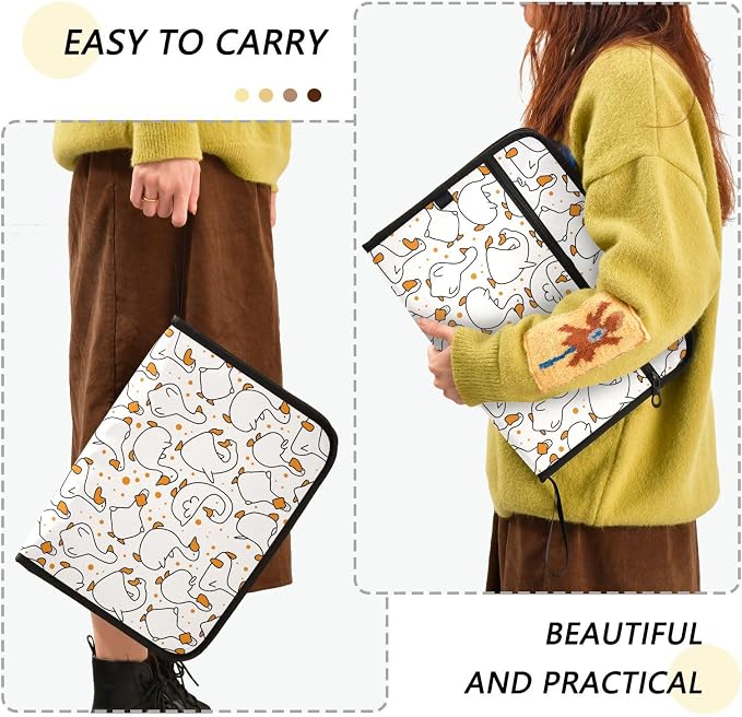Cartoon Funny Goose White File Folders, Plastic Folders - Image 4