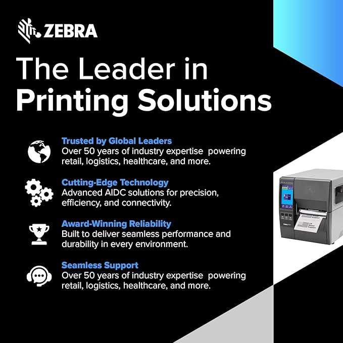 Zebra ZT231 (Zebra ZT230 Replacement) | Thermal Transfer & Direct Thermal 203 DPI | ZT23142-T01000FZ | USB, Serial, Ethernet, Bluetooth Connectivity, Tear Bar-DeskLoop Office