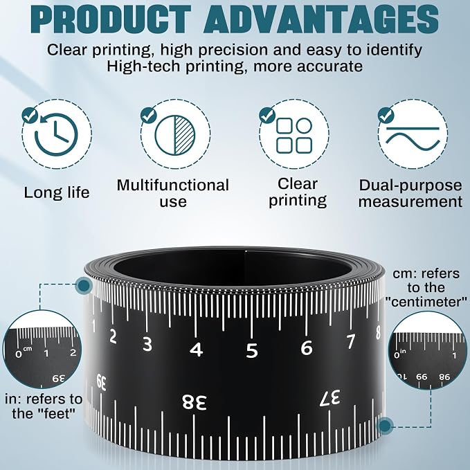 Relaxweex 2 Pcs 39.37 Inch Magnetic Ruler Flexible Tape Magnetic Tape Measure - Image 4