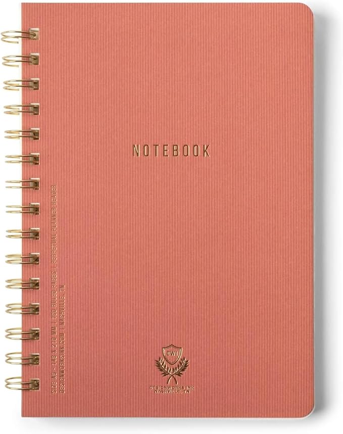 DesignWorks Ink Textured Paper Twin Wire Notebook, Daily Planner & Soft Cover by DesignworksInk