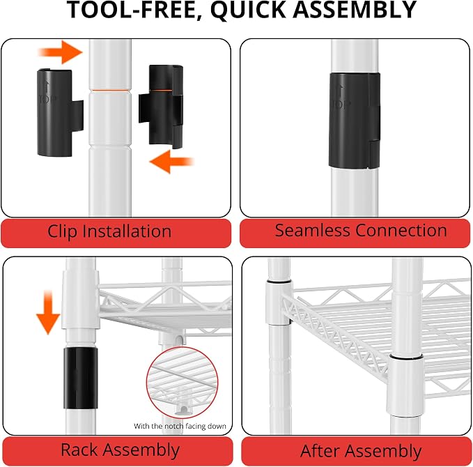 REGILLER 5-Wire Shelving Metal Storage Rack Adjustable Shelves, Standing - Image 5