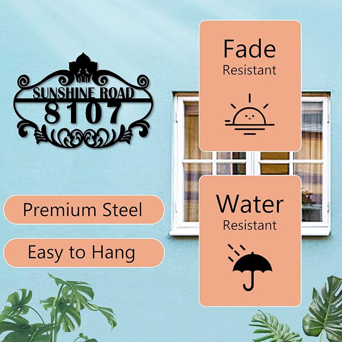 Personalized Vintage Styling Metal House Numbers - Image 7