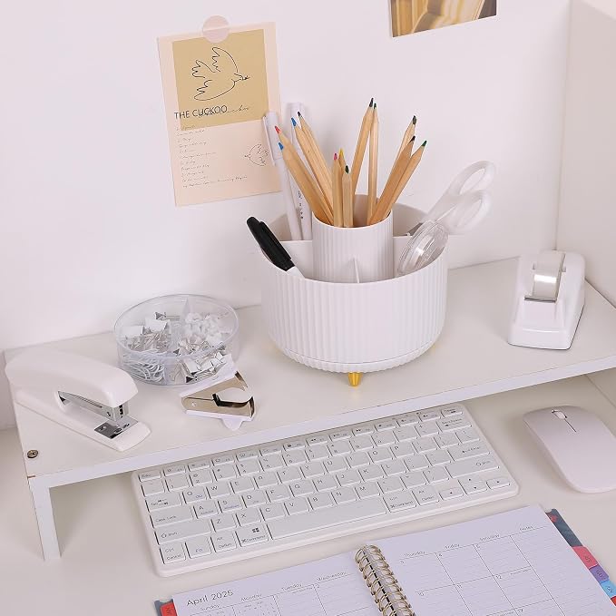 SKYDUE White Office Supplies Set, Office Desk Accessories 10PCS, Pencil Holder - Image 7
