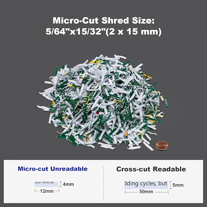 150 Sheet Auto-Feed Paper Shredder, Micro Cut P-5 Super High Security (5/64 x 19/32 inches), Large 6-Gallon Bin, 20 Mins Continuous Run, 55dB Ultra-Quiet for Home Office Use, White-DeskLoop Office