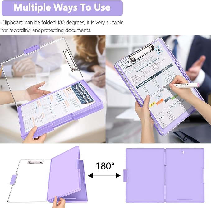 SFLHHDM Clipboard with Storage, Heavy Duty Clip Boards 8.5x11 with 2 Storage - Image 5