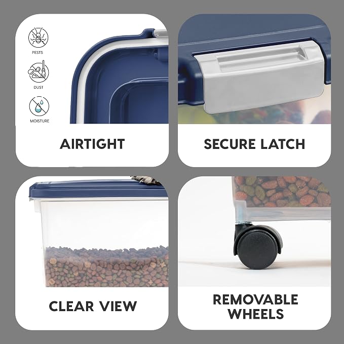 IRIS USA Airtight Dog Food Storage Container, Attachable Wheels, - Image 4