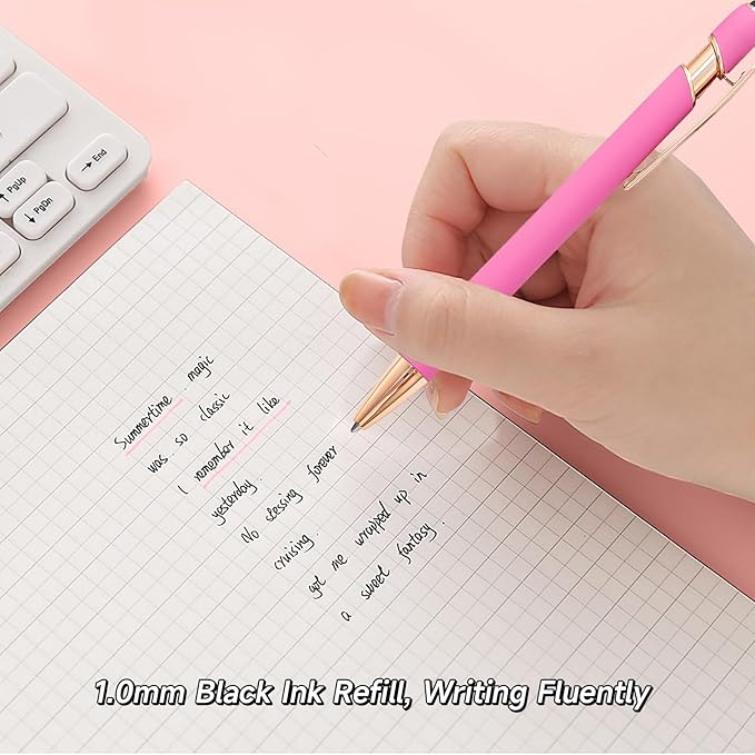 YOXMJDB Pink Pens for Women, 1.0mm Medium Point Black Ink, Office and School - Image 5