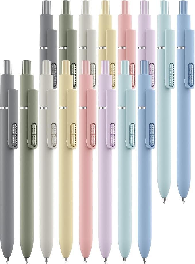 16 Pack Morandi Black Ballpoint Pens 1.0mm Fidget Pens - Image 8