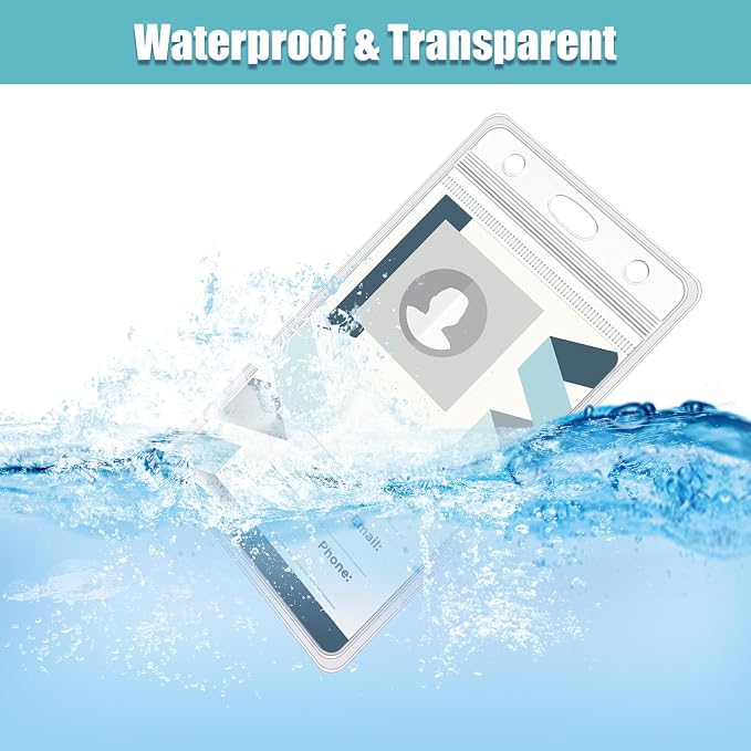 150 Pack Vertical ID Badge Holders Clear Plastic Waterproof Card Holder - Image 5