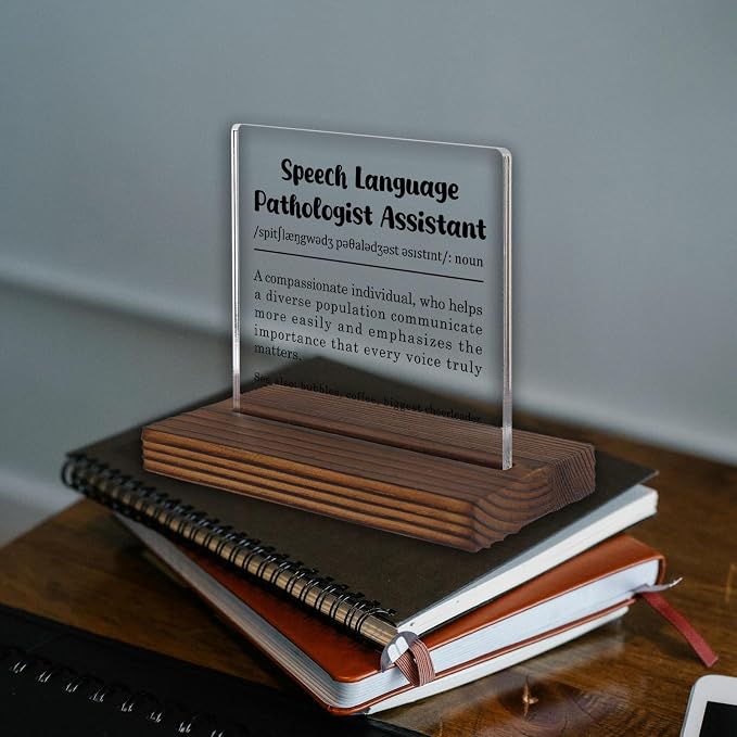 Speech Language Pathologist Assistant Gift Desk Sign, Appreciation Decor Plaque - Image 2