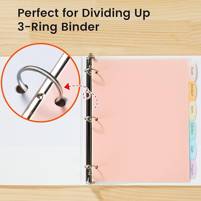 Sooez 6-Tab Durable Plastic Write & Erase Big Tab Dividers - Image 6