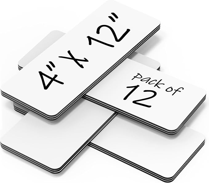 12 Pack Dry Erase Magnetic Labels 12x4 in by Juzari