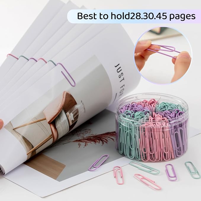 Macaron Colored Paper Clips, Pastel 2 Inches Jumbo Large, Durable and Rustproof - Image 3