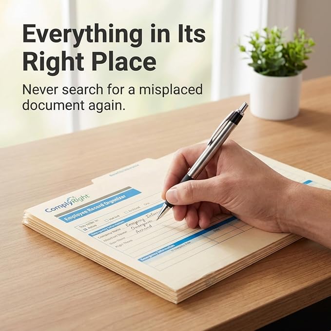 ComplyRight Employee Record Organizer 3-Folder Set, Document Filing Folder - Image 8