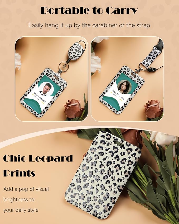 Uniclife Fashionable Sliding Badge Holder Leopard Print - Image 6