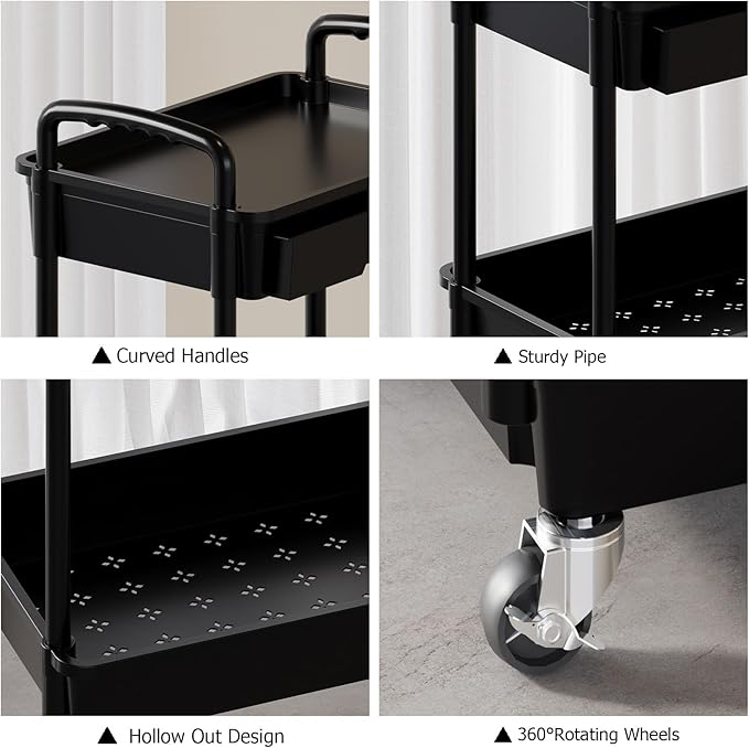 3 Tier Rolling Utility Cart - Image 5