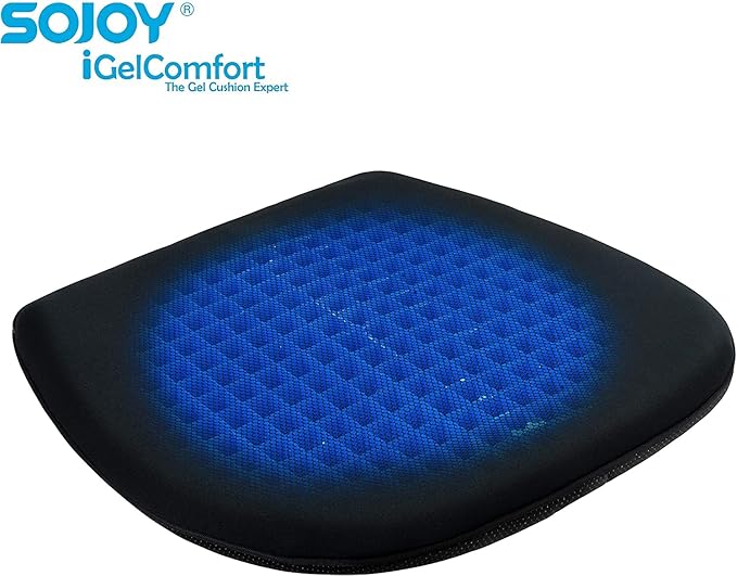 Sojoy Coccyx Gel Seat Cushion- Orthopedic Memory Foam Chair Cushions for Home Kitchen Office Desk Car Truck Airplane (Black)-DeskLoop Office