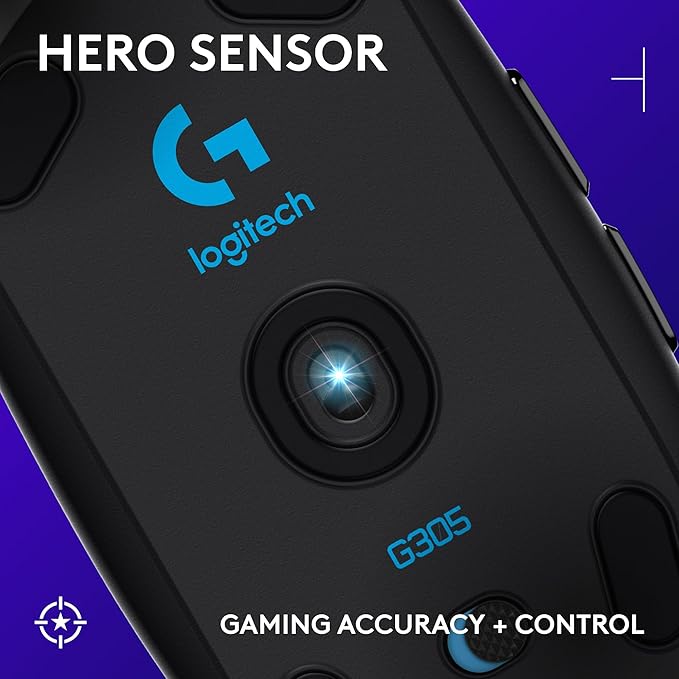 Logitech G305 LIGHTSPEED Wireless Gaming Mouse, Hero 12K Sensor, 12,000 DPI, Lightweight, 6 Programmable Buttons, 250h Battery Life, On-Board Memory, PC/Mac - Black-DeskLoop Office