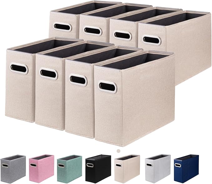 8 Packs Letter Size File Organizer, File Folders Organizer, Fabric Storage Box by ComfortKeeper