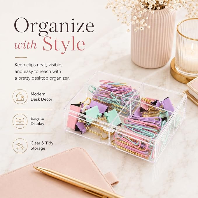 Pastel Paper Clips Binder Clips Set - Image 3