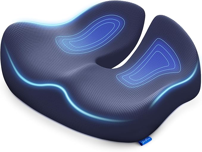 ZIKEE Pioneering Seat Cushion for Pressure Relief, Ergonomic Office Chair Cushion for Sciatica, Back, Hemorrhoids & Tailbone Pain Relief, High-Density Memory Foam Car Seat Cushion with Anti-Slip Base-DeskLoop Office