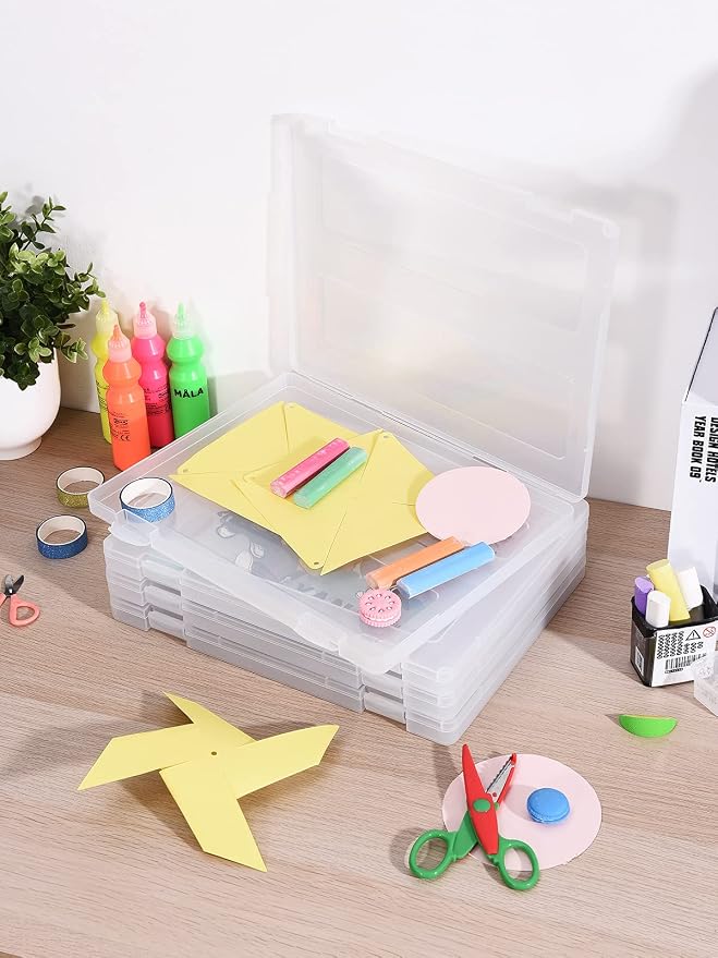 Denkee 8 Pack A4 Paper Organizer Box, Plastic Board Game Storage - Image 7