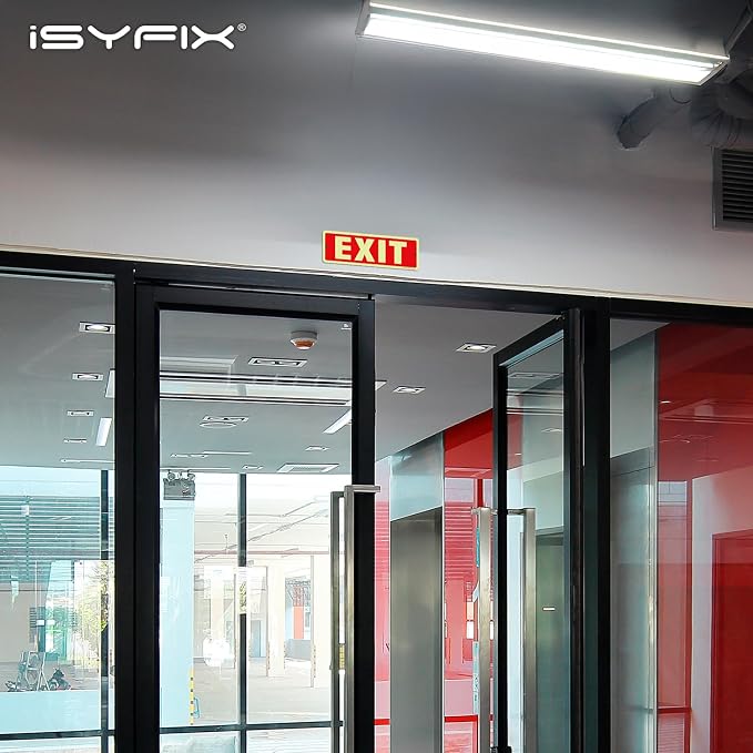 iSYFIX Exit Glow in the Dark Sign Aluminum – 6 Pack 12x4 Inch – Photoluminiscent - Image 3