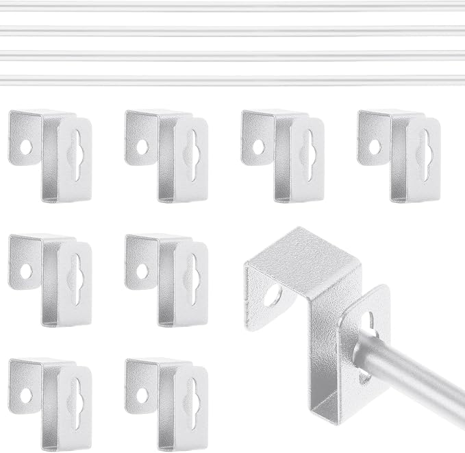 4 Set 12 Pcs Silver Metal Hanging File Bracket Clips 8 Hanging Rail Clip 4 File by Trandraft