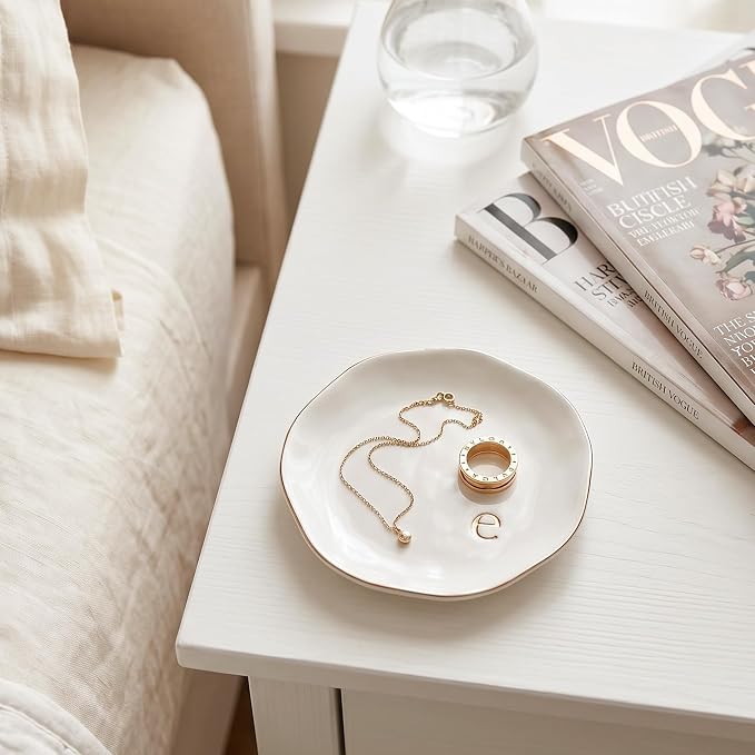 Ceramic Jewelry Tray, Personalized Initial Jewelry Dish - Image 6