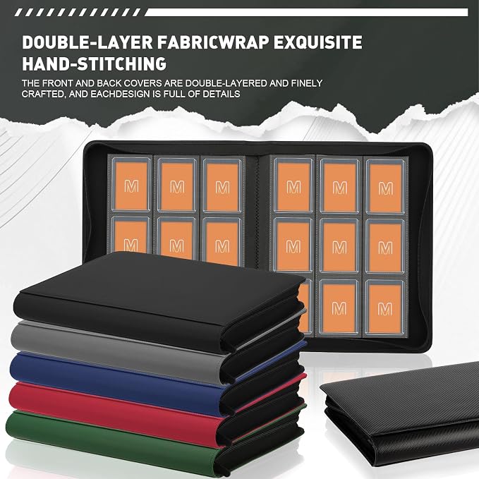 Toploader Binder, Trading Card Binder Storage Hold up 288 Cards 9-Pocket Top - Image 8