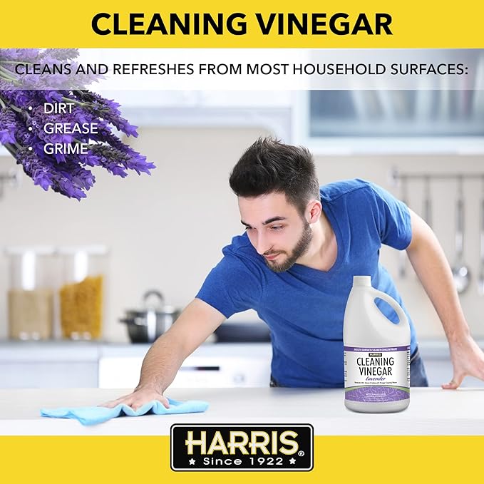 HARRIS Cleaning Vinegar All Purpose Household Surface Cleaner, 128oz (Lavender) with Easy Fill Funnel-DeskLoop Office
