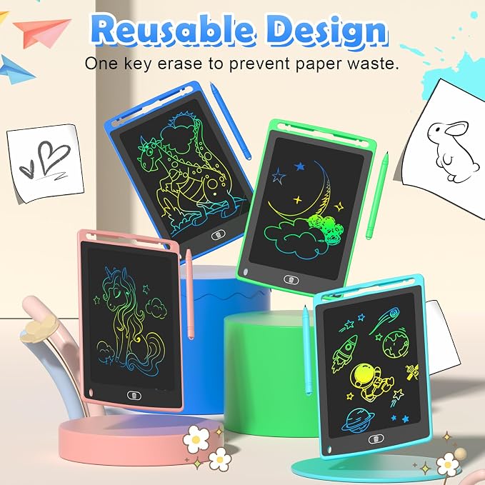 4 Pack LCD Writing Tablet for Kids, 8.5 Inch Colorful Doodle Board Drawing - Image 5