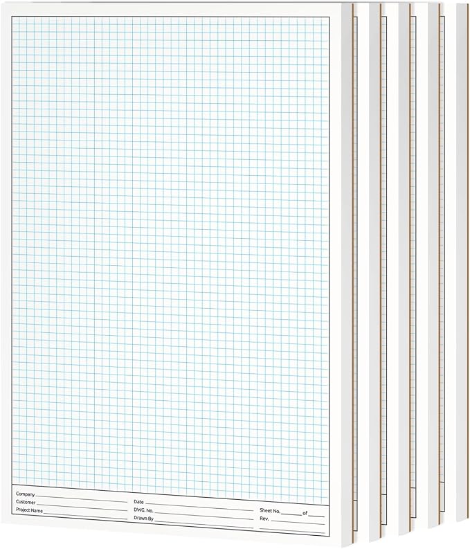 11x17" Graph Paper Pad, for Blueprint Drawings, Engineering & Planning by NextDayLabels