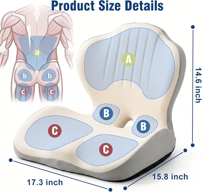 Car Seat Cushion with Lumbar Support Pillow, Memory Foam Office Chair Cushion - Image 8