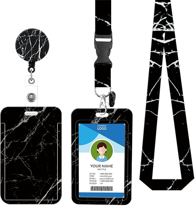Badge Lanyard and ID Badge Holder, Retractable Badge Reels by BILLTEFUL